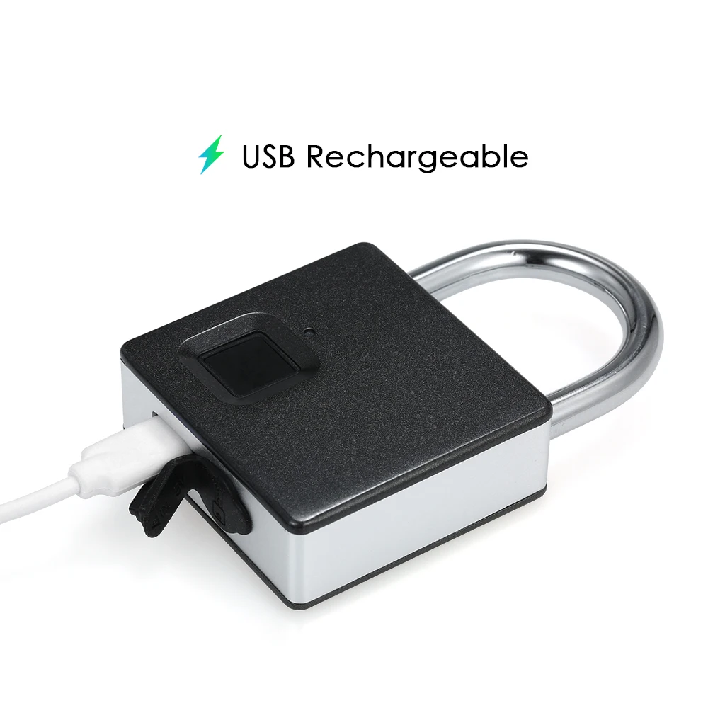 USB Перезаряжаемый смарт-замок для отпечатков пальцев 10 комплектов отпечатков пальцев IP65 Водонепроницаемый Противоугонный замок для безопасности двери чехол для багажа Замок