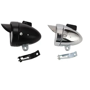 

Retro Bright Classical Cool Bicycle Headlight Vintage Design Bike Metal Case Chrome Steel LED Light Night Riding Safety