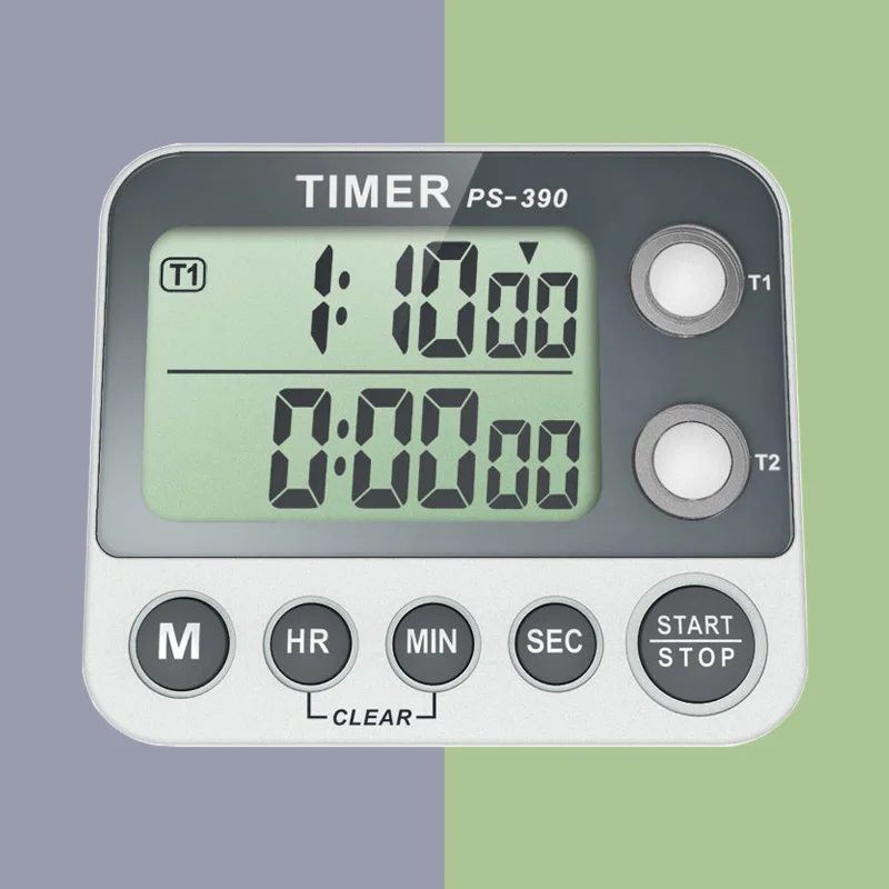 Luxury 1/100 centisecond Timer Stopwatch Kitchen Cooking Timer Portable Digital Electronic 2Group Countdown Alarm Clock Reminder 2