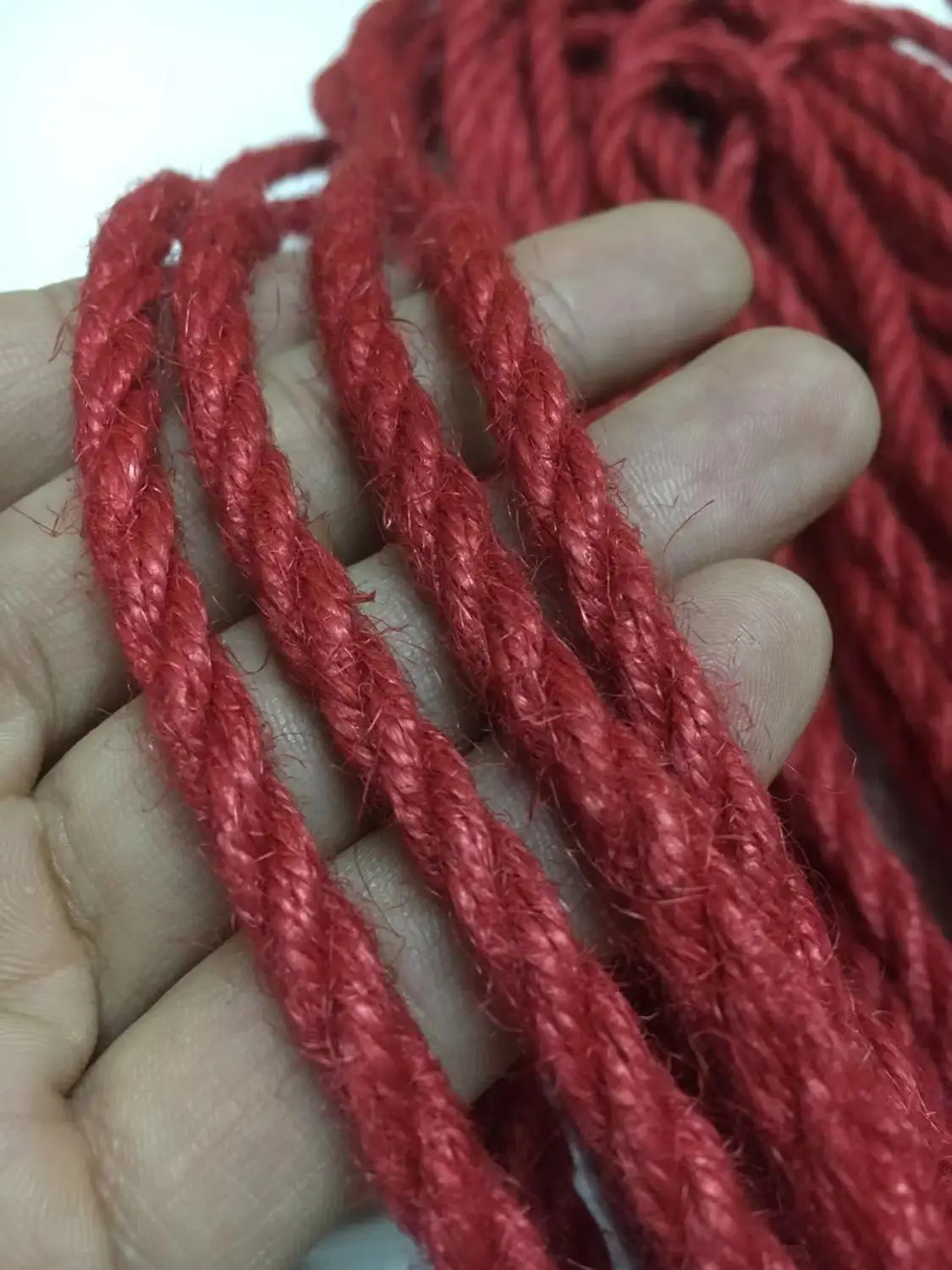 Jute rope 5 meters 6mm with blue red black raw colors for DIY pet Scratching