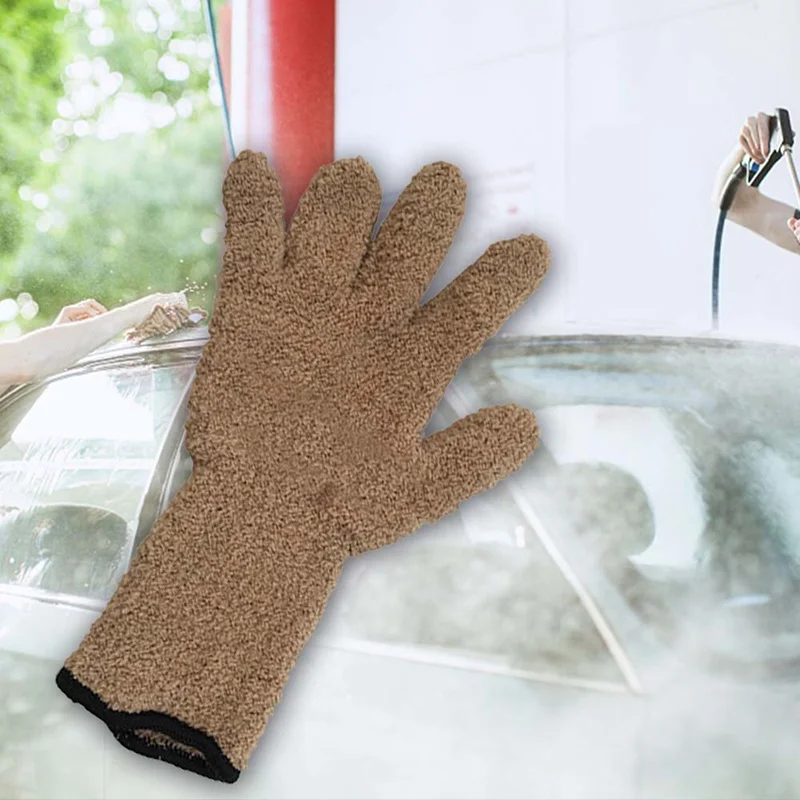 best car wax for black cars Car Care Wash Cleaner Gloves Car Auto Detailing Dust Removal Gloves Coral Velvet Knitted Super Soft Microfiber Cleaning Gloves best wax for black cars