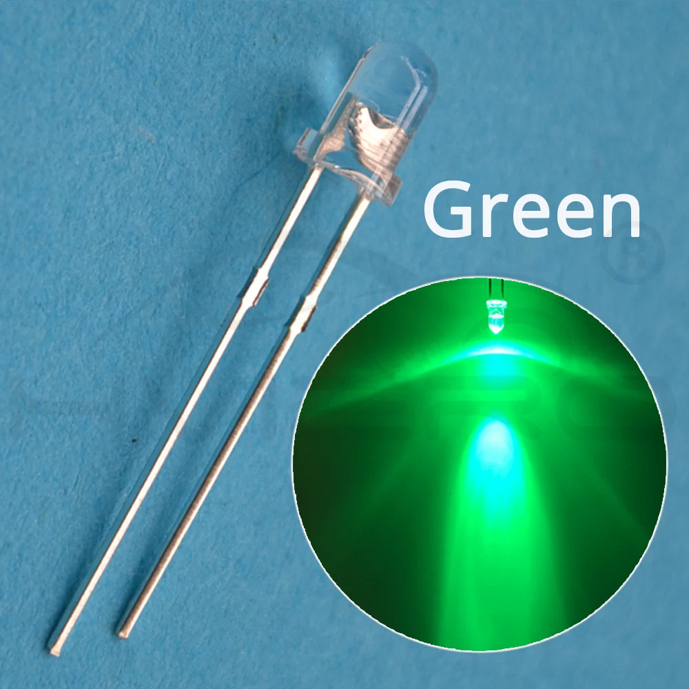 Hviero F3 3mm Round White Red Yellow Blue Green Bright Light Emitting Diode Assortment Kit Bulb Led Lamp Electronic component