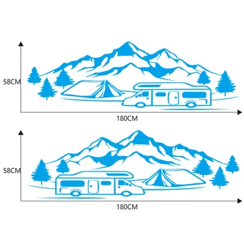 

New Arrival High Quality Trees Mountains House Graphic Vinyl Decals For Caravan RV Camper Durable And Practical