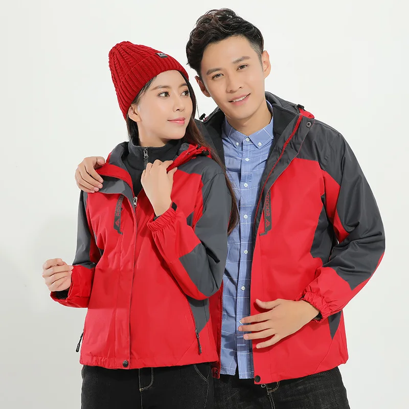 

New Style Outdoor Waterproof Jacket Men's Women's Three-in-One-Piece Deconstructable Windproof Waterproof Mountaineering