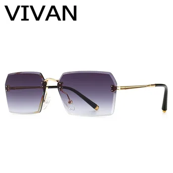 

Q2A179 Rimless Sunglasses Women Brand Design Alloy Frame Vintage Sun Glasses Gradient Gray Lens Men Lady UV400 Eyeglasses