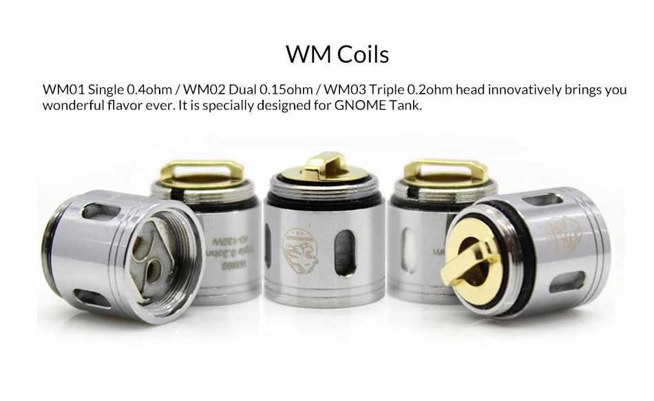 wismec WM01 одиночный 0.4ohm/WM02 двойной 0.15ohm/WM03 тройной 0.2ohm/WM-M Головка Катушки для гном комплект