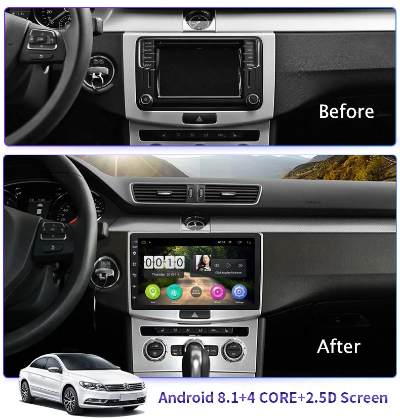 Для Volkswagen Passat 7 B7 2010 2011 2012 2013 Автомобиль Радио Мультимедийный видеоплеер автомобильный навигатор gps Android 8,1