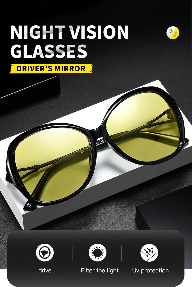 Авто изменение цвета, очки ночного видения, женские поляризованные очки ночного видения, антибликовые желтые солнцезащитные очки, очки ночного видения для вождения