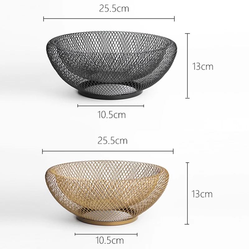 Wrought Iron Storage Basket Nordic Creative Double Fruit Basket Modern Living Room Home Dried Fruit Candy Biscuit Storage Box