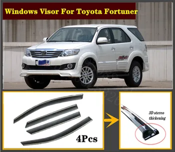 

4pcs Set 2003-2020 OEM For Toyota Fortuner Stainless steel window Visor Shade Vent Wind Rain Deflector Guards Cover