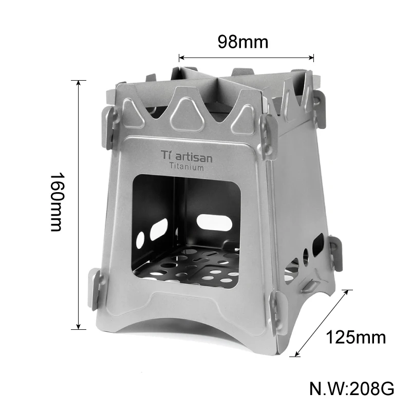stove Tiartisan Сверхлегкий титана дровяная плита Открытый Кемпинг мульти-топлива барбекю плита - Цвет: stove