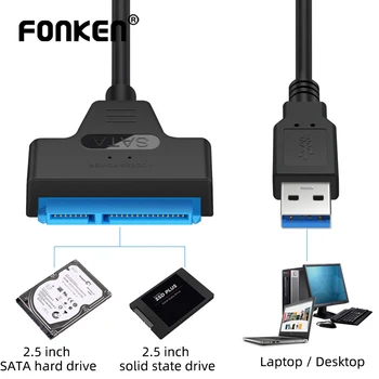 

USB 3.0 SATA Cable SSD HDD SATA 3 To USB Easy Drive Cable 2.5 Inches Mobile External Hard Disk USB Adapter 22 Pin Computer PC