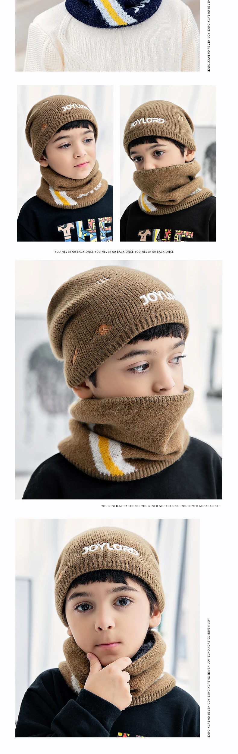 timberland skully 2pcs Knitted Hat Ring Scarf Sets Kids Turban Beanie Cotton Wool Cap Children Girls Boys Elastic Autumn Winter Soft Keep Warm Hat rolled up skully hat