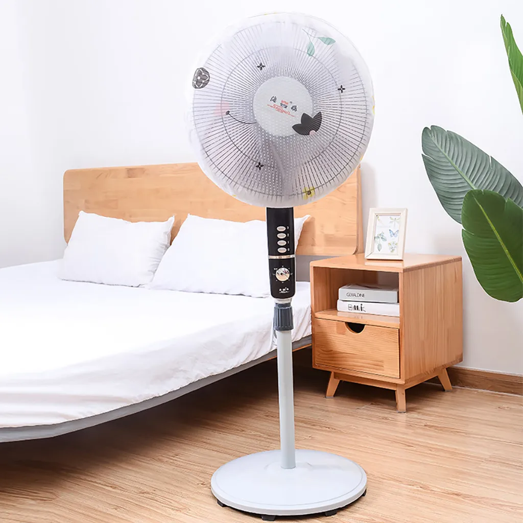 

45cm Household Standing Round Electric Fan Anti-dust PEVA Protection Net Cover Round All-inclusive Foldable Dustproof