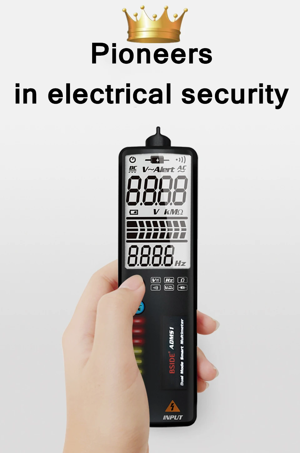 BSIDE 2.4’‘ LCD Voltage Detector Non-contact Circuit Volt Tester Pen Voltmeter NCV Socket Live Wire Check Hz Ohm Continuity