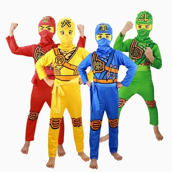 

Legoo Ninjago Costumes Kids Boys Ninja Cosplay Children Halloween Carnival Clothes Set Superhero Jumpsuit Children's Day Gift