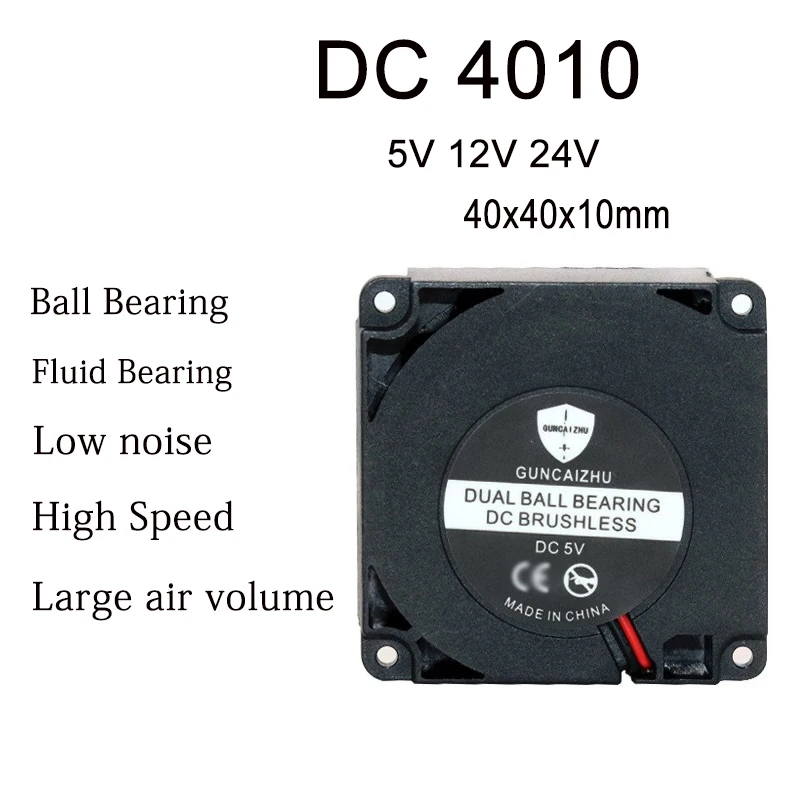 DC 5V 12V 24V 4010 40x40x10MM Centrifugal Turbine Blower Ball Bearing Fluid 7500RPM 3D Printer Cooling Fan | Компьютеры и офис