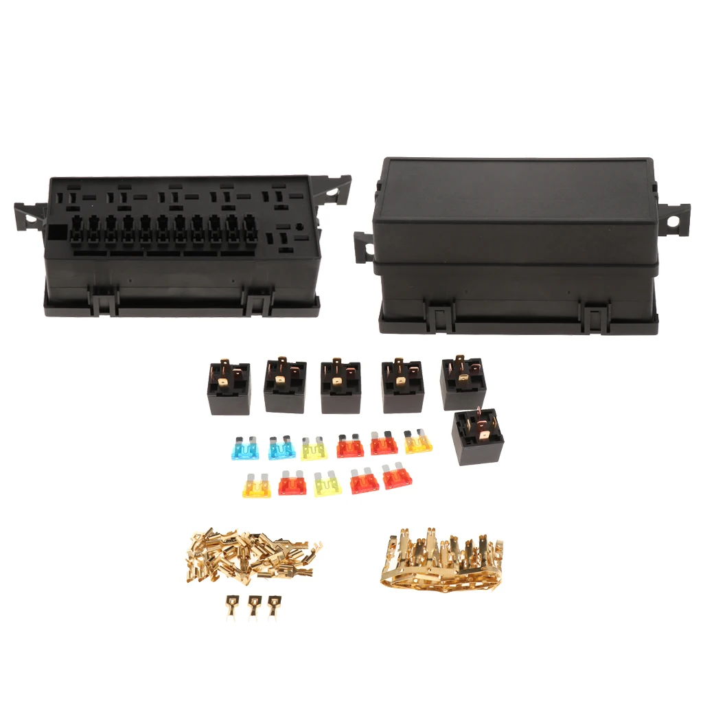 Auto Car 11 Way Relay Block Holder Electrical Fuse Box Holder Terminal Fuses