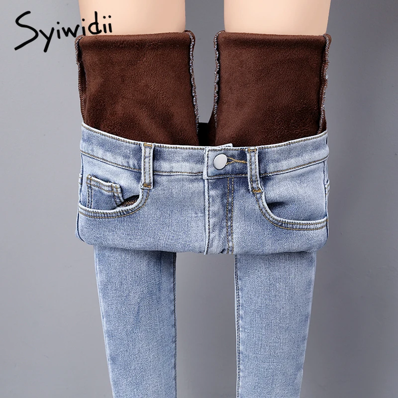 6 цветов бархатные джинсы с высокой талией женские джинсовые брюки флисовые