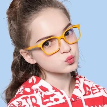 

New Fashion Children's Anti-blue Light Glasses Boys and Girls Flat Eyeglass Full Frame Tr90 Light Comfortable Computer Goggles