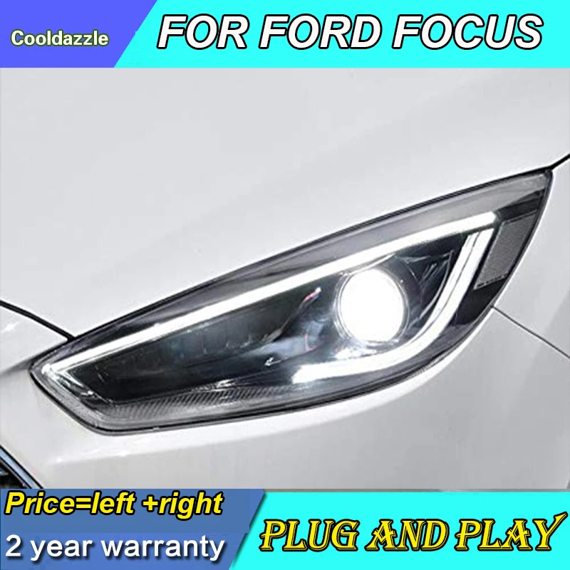 1 пара светодиодный фонарь для FORD для Focus- передняя фара с дневным ходовым светом