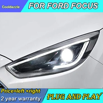

1 Pair LED Headlight For FORD For Focus 2017-2018 Head Front Lamp With Daytime Running Light