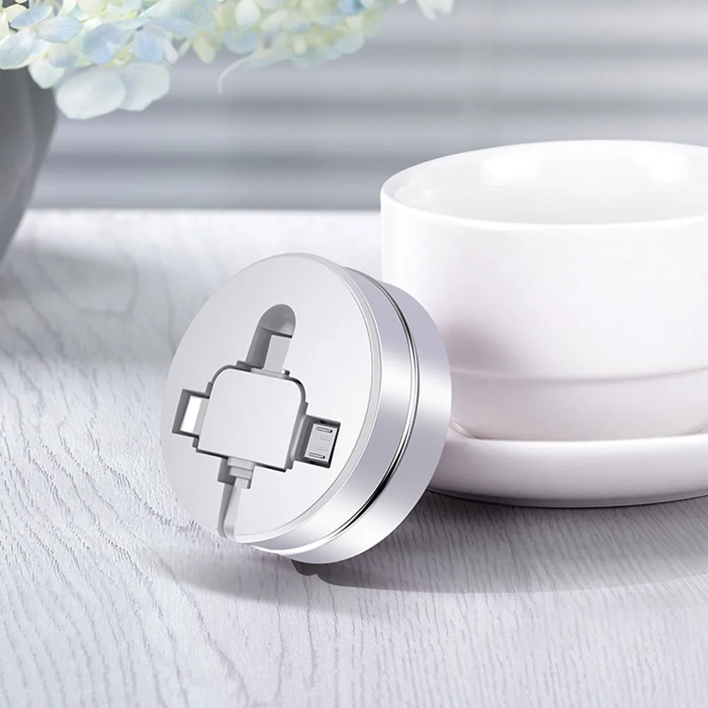 FDBRO Micro usb type C 3 в 1 кабель для быстрой зарядки для iphone samsung huawei Xiaomi Универсальный Выдвижной телефон данных USB кабель - Цвет: Белый