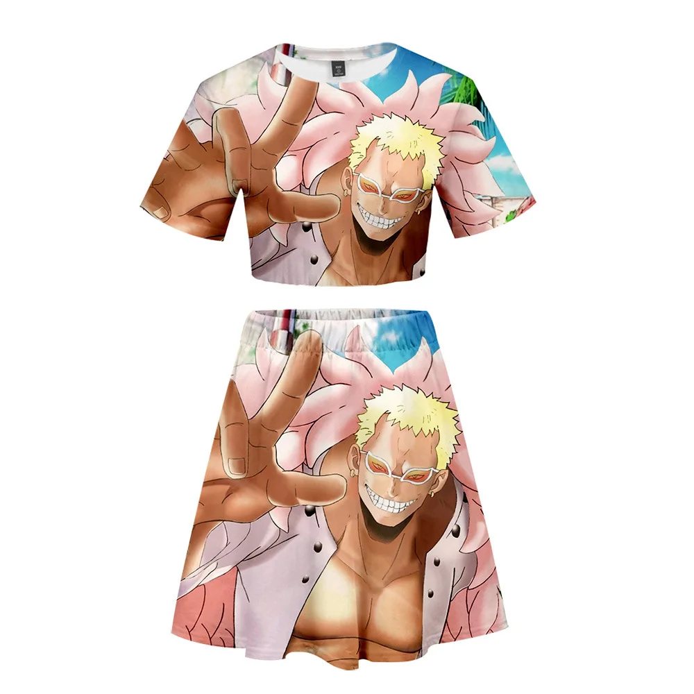 Стиль цельный s цельный аниме второй элемент 3D цифровая повседневная короткая юбка комплект