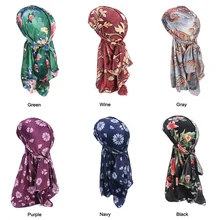 Пляжная кепка Doo Rags цветочный длинный хвост бархат тюрбан шапка Повязка На Голову Бандана головные уборы одежда аксессуары