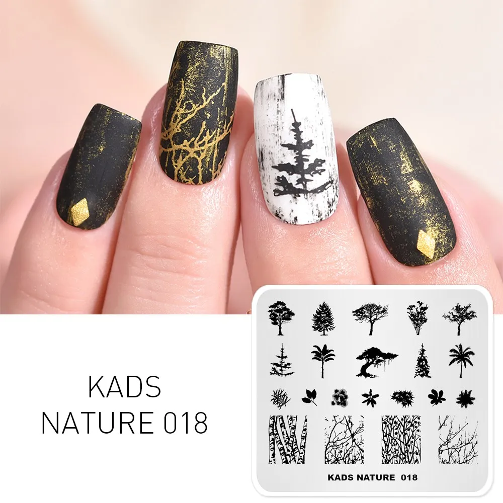 NA018 KADS, серия "природа", различные дизайнерские пластины для стемпинга ногтей, бабочки, горный диапазон, шаблоны, сделай сам, изображение, маникюрный набор тарелок - Цвет: NA018