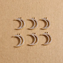 

5pcs 13*18mm Cute Crystal Moon Charms for Making DIY Handmade Drop Earrings Pendants Necklaces DIY Keychains Jewelry Findings