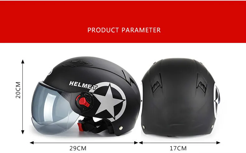 Шлем безопасности для мотоцикла скутер велосипед Открытый лицо половина бейсбольная кепка анти-УФ защитный шлем-каска мотокросса шлем