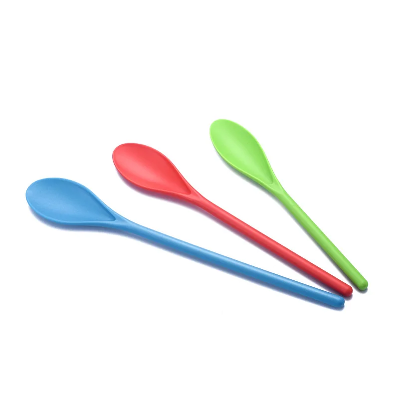 Salad Spoon su liao chi Set Long Handle Salad Stirring Spoon Color Three-piece Set Salad Spoon Dessert Spoon