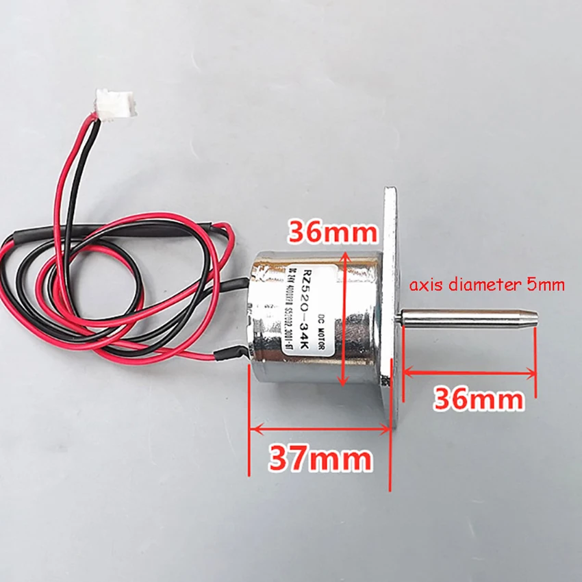 DC24V 80mA 4000 об/мин длинный вал Высокоскоростной микро мотор постоянный сильный магнитный двигатель с угольными щетками DC12-24V