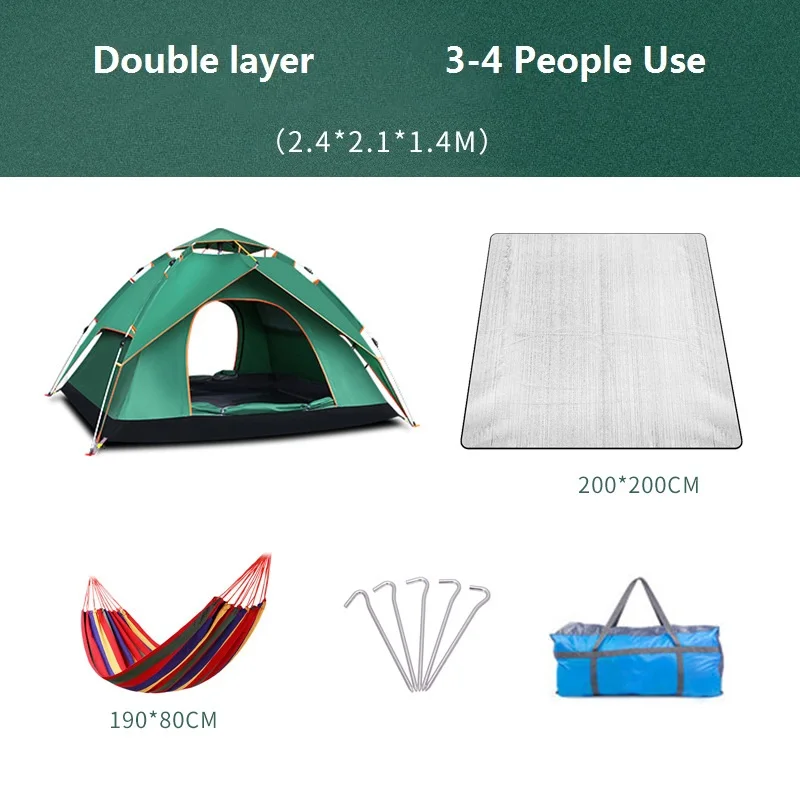Наружные автоматические палатки для кемпинга 2-4 человек отдых семья Кемпинг Отдых Туризм Рыбалка пляж туристические палатки - Цвет: Небесно-голубой