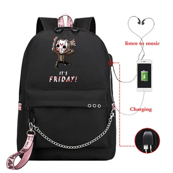

Anime Backpack Women Bookbags Canvas Cute Rucksack Ladies Cartoon Print Teenagers Girls Casual School Bag Usb Backbag Backpacks