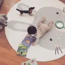 Игровой коврик, Круглый единорог, ползающее одеяло, коврик для детской игры, коврик для пола, детский спортивный коврик для занятий спортом, декор для комнаты, диаметр 120 см