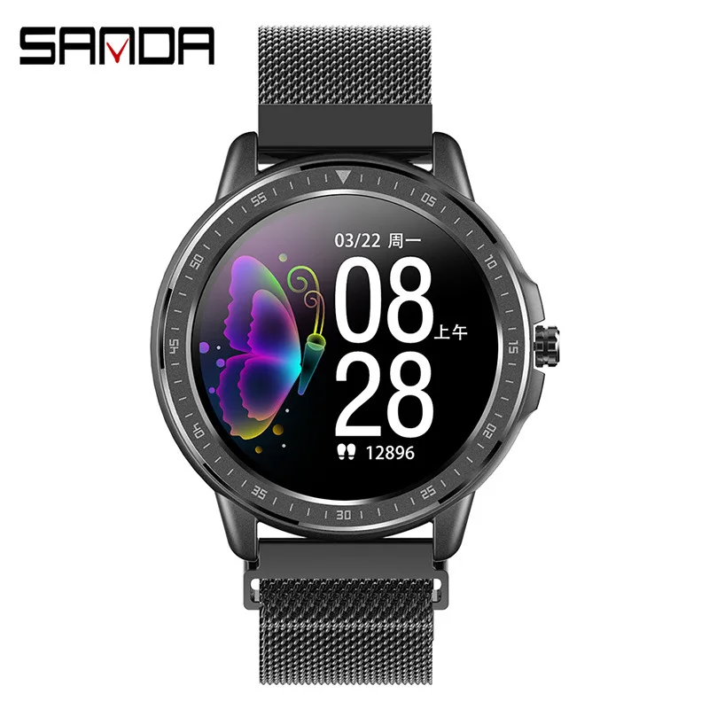 

Stainless Steel Smart Watch Men Heart Rate Calls Reminder Full Touch Smartwatch IP67 Waterproof Sports Watch Men For Android IOS
