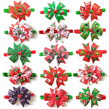 

50 Uds Cat Dog Christmas Bow Tie Dog Tie Holiday Decoration Surprise Christmas Pet Toilet 12 Colors