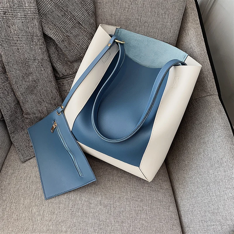 2019 женские сумки большой емкости через плечо кожаные повседневные однотонные из