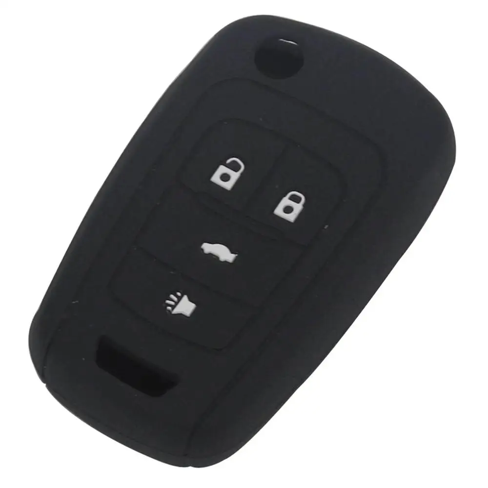 Черный 30pcs 4 Buttons Silicone Cover Case For Chevrolet Cruze Trax Lova Malibu For Buick For Opel Mokka - Название цвета: Черный