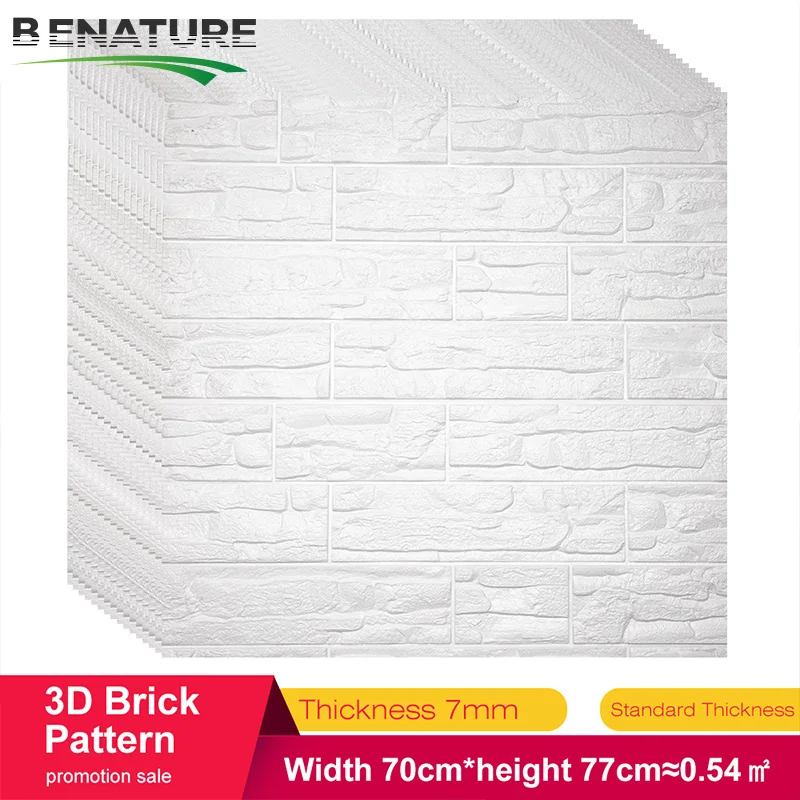 Thickness 8mm 3D Brick PE Foam wall sticker Room Stone Decoration Embossed collision children's room TV background Stickers | Дом и сад