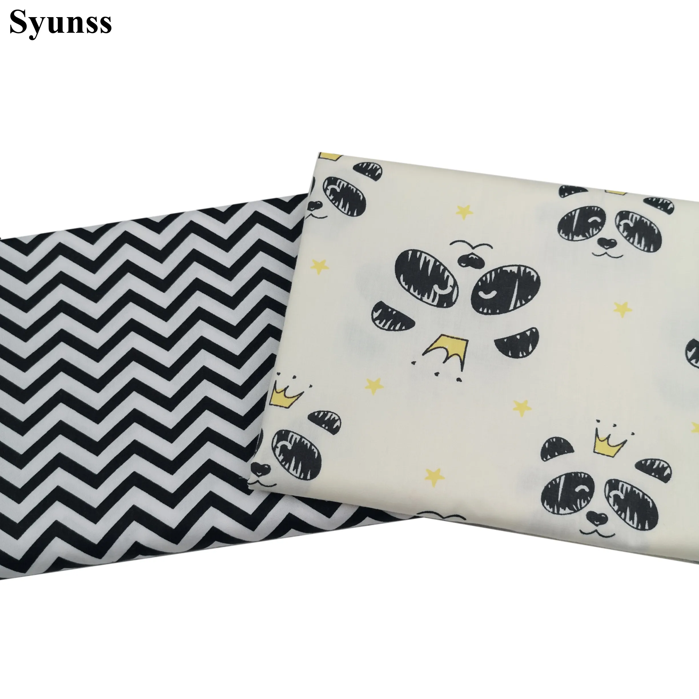 Syunss, новинка, панда, лицо, волны, напечатаны, хлопок, ткань для поделок, лоскутное шитье, детские кроватки, тканевые подушки, одеяло, шитье, Tissus
