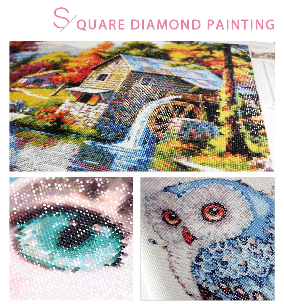 HUACAN 5D DIY Diamond Painting Full Round Square Landscape Moon rhinestones Diamond Embroidery Seaside Mosaic Decortion