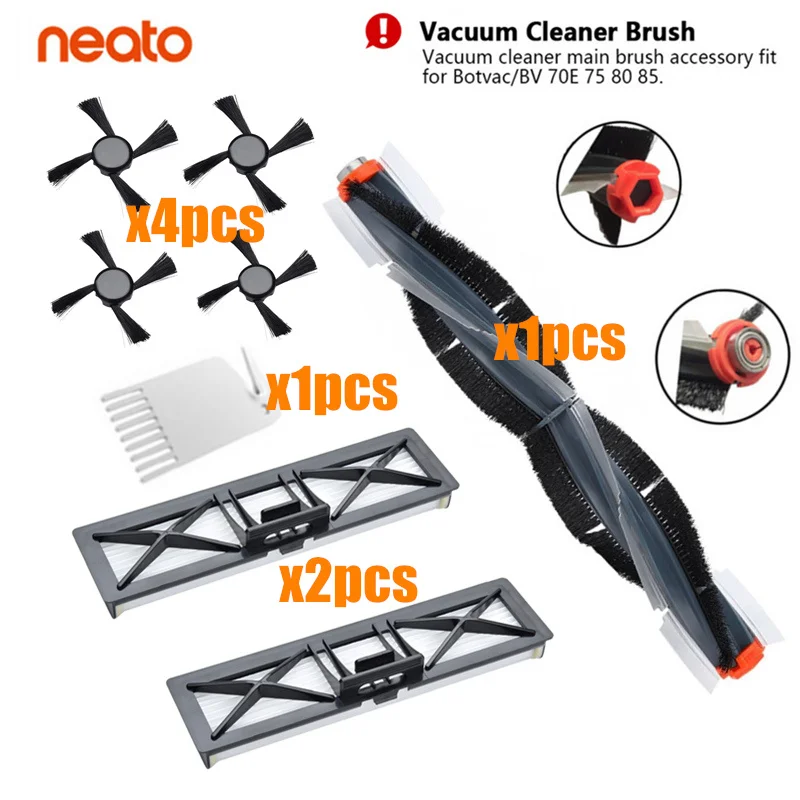 Комбинированная Кисть Щетка-лезвие Hepa фильтр боковые ЩЕТОЧНЫЕ аксессуары Замена для Neato Botvac 70e 75 80 85 Запчасти для пылесоса - Цвет: 8p