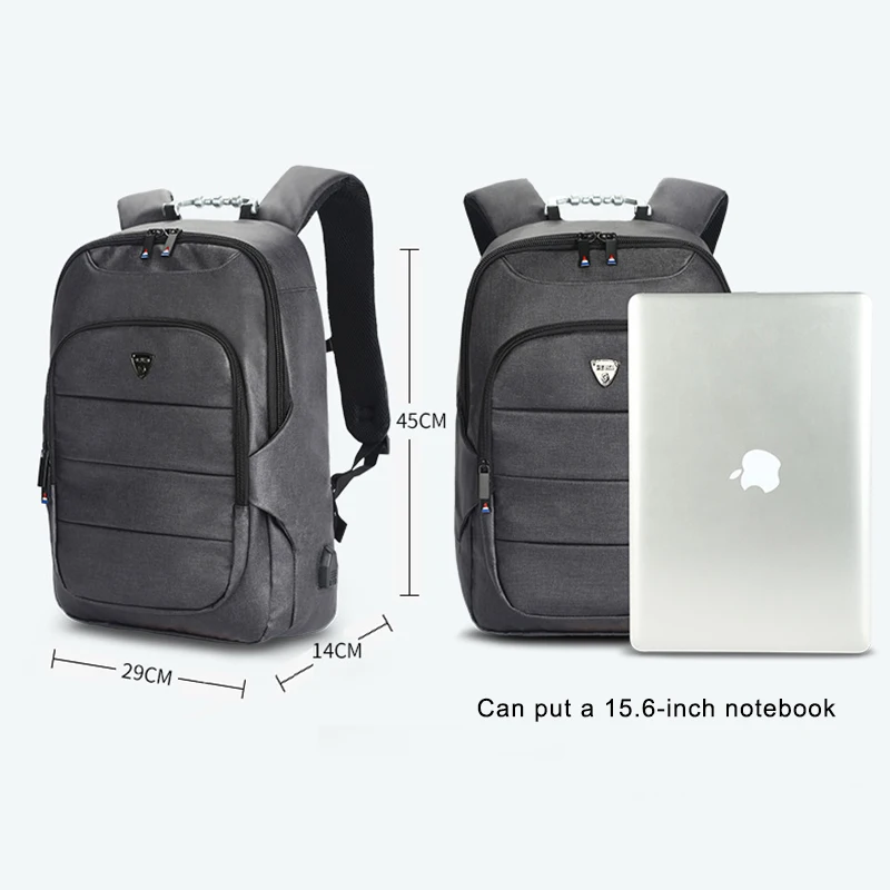 DIENQI мужской модный рюкзак школьная сумка для подростков USB Quick Charge 15,6 рюкзак для ноутбука Противоугонный рюкзак