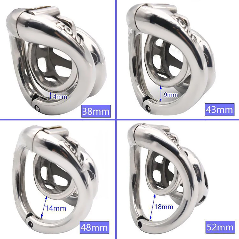 2020 New Male Chastity Devices Stainless Steel Cock Cage For Men Metal Chastity Belt Cock Ring Sex Toys Cock Lock Adult Game Toy