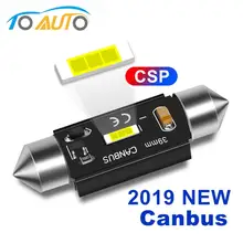 Festoon light led para automóvel, 1 peça, c5w, csp, csp, c10w, canbus, sem erro, 31mm e 36mm 39mm 41mm super brilhante 6000k 12v