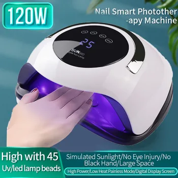 

New Hot Fahsion 120W Nail Lamp LED UV Lamp Nail Dryers Gel Curing Lamp Light Nail Polish Dryer Nail Art Tools Machine EU Plug