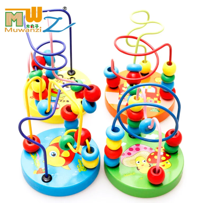 

Mini Beaded Bracelet Educational Wooden Toys Intelligence Small Bead-stringing Toy String Beaded Bracelet Building Blocks Childr